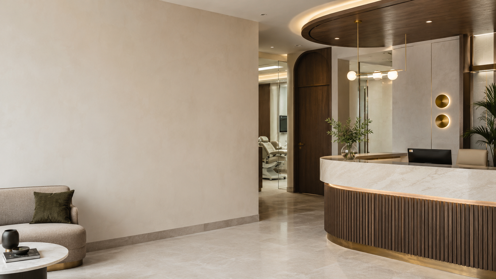 Premium reception space at Smiles for All Dental Clinic