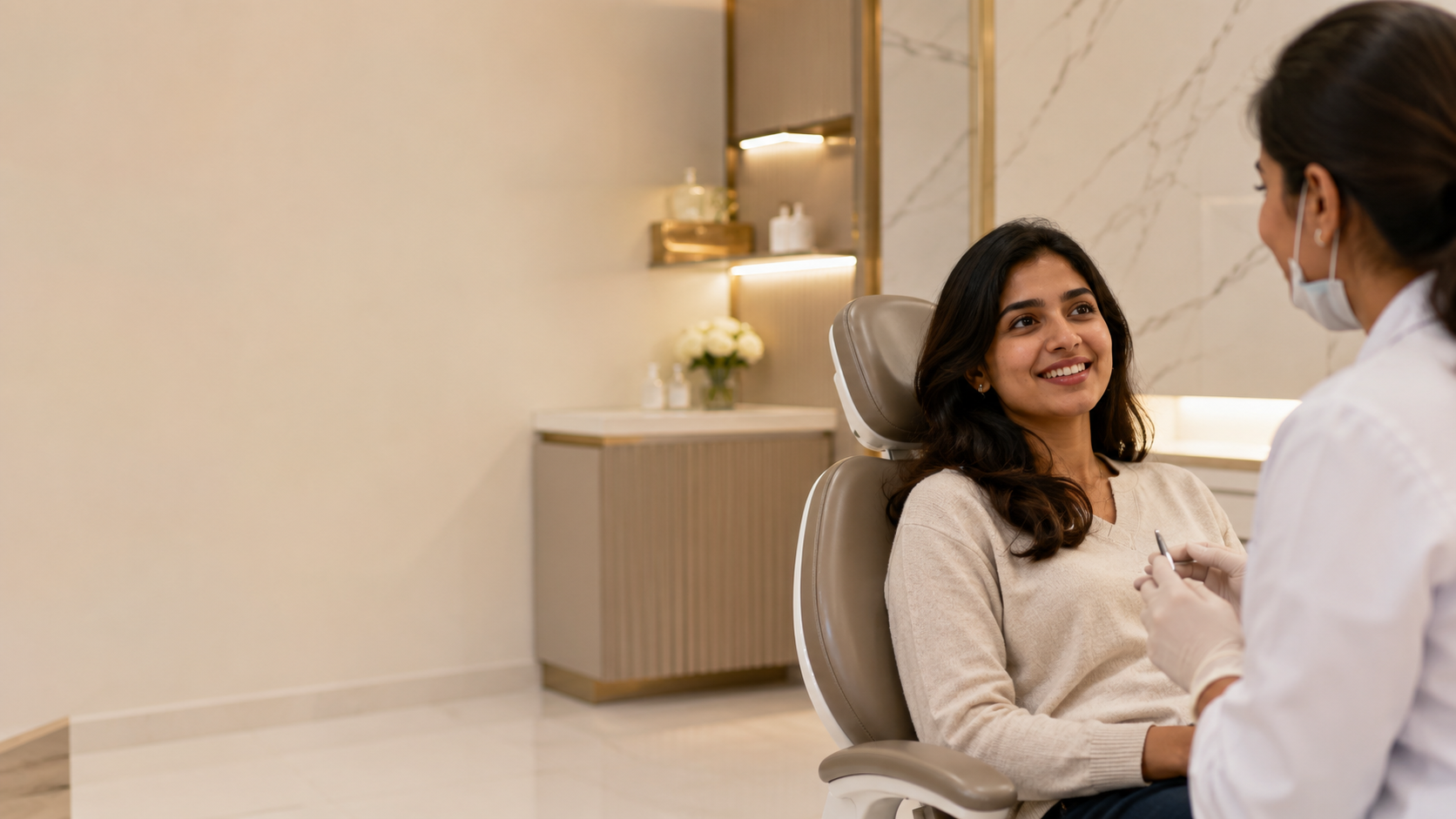 Warm patient consultation scene at Smiles for All Dental Clinic